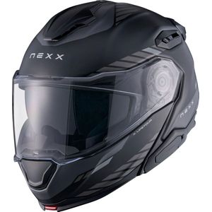 Nexx X.Lifetour Globe, opklapbare helm, Mat Zwart/Grijs, S