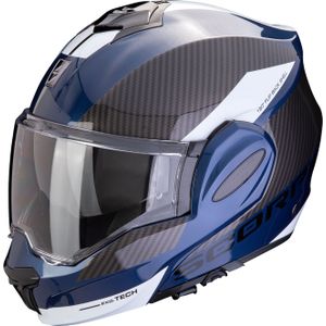 Scorpion EXO-Tech Evo Team, modulaire helm, Zwart/Blauw/Wit, L