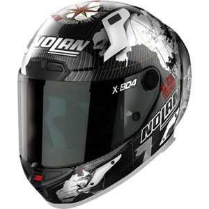 Nolan X-804 RS Ultra Carbon Checa, integraalhelm, Zwart/Wit/Grijs, XL