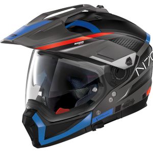 Nolan N70-2 X Earthquake N-Com, modulaire helm, Mat Zwart/Grijs/Rood/Blauw, XL