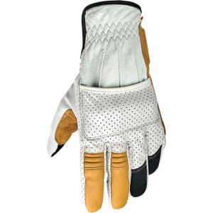 Biltwell Borrego, Handschoenen, witte/zwart/geel, XS