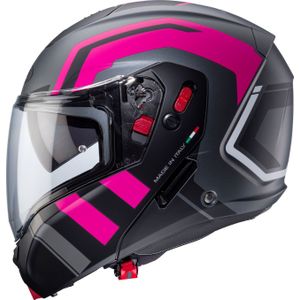 Caberg Horus X Road, opklapbare helm, Mat Grijs/Zwart/Pink, M