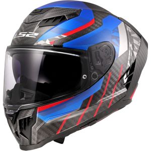 LS2 FF807 Dragon Carbon Trax, integraalhelm, zwart/blauw/rood, L