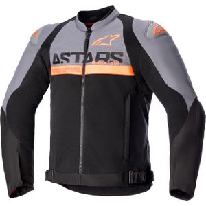 Alpinestars SMX Air, textieljas, Zwart/Grijs/Neon-Oranje, XL