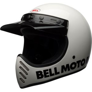 Bell Moto-3 Classic, kruishelm, Wit/Zwart, L