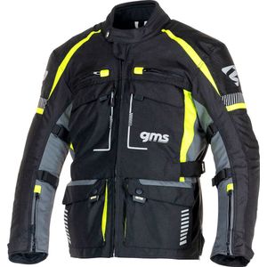 GMS-Moto Everest 3in1, waterdicht textieljack, Zwart/Grijs/Neon-Geel, 4XL