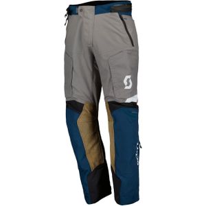 Scott Dualraid Dryo, textielbroek waterdicht, Donkerblauw/Grijs/Bruin,  Buikomtrek 4XL