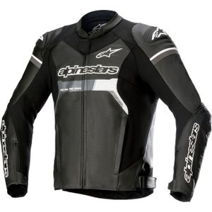 Alpinestars GP Force Airflow, leren jas geperforeerd, Zwart/Wit, 48