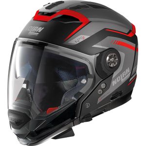 Nolan N70-2 GT Switchback N-Com, modulaire helm, Mat Zwart/Grijs/Rood, L