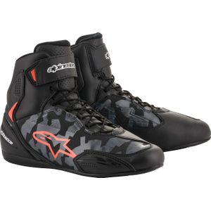 Alpinestars Faster 3, korte laarzen, zwart/grijs/grijs/neon rood, 10.5 US