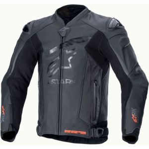 Alpinestars GP Plus R V4 Rideknit, leren jas geperforeerd, zwart/zwart, 50