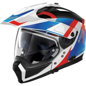 Nolan N70-2 X Skyfall N-Com, modulaire helm, Zwart/Wit/Rood/Blauw, XXL