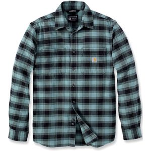 Carhartt Rugged Flex Flannel, shirt, Zwart/Licht Petrol, XL