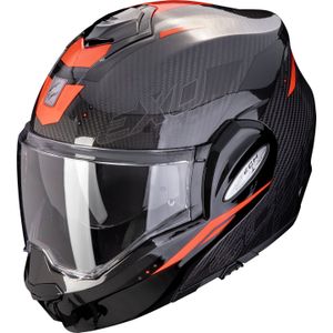 Scorpion EXO-Tech Evo Carbon Rover, modulaire helm, zwart/rood, XL