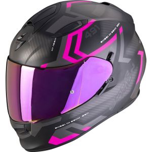 Scorpion EXO-491 Spin, integraalhelm, Mat Zwart/Grijs/Pink, XS