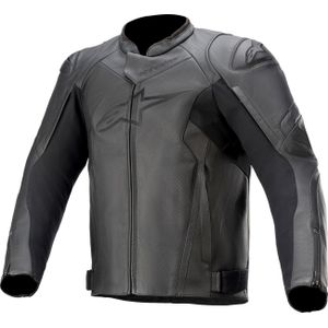 Alpinestars Faster V2, lederen jas, zwart/zwart, 54