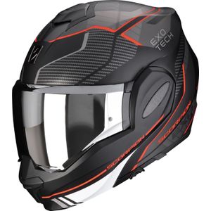 Scorpion EXO-Tech Evo Animo, modulaire helm, Mat Zwart/Grijs/Rood, XL