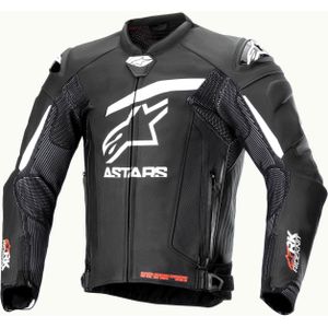 Alpinestars GP Plus R V4 Rideknit, leren jas geperforeerd, Zwart/Wit, 54