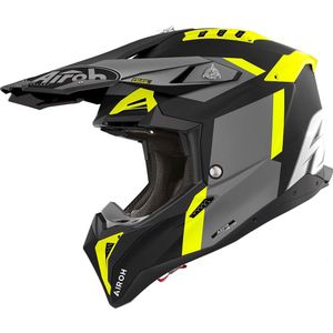 Airoh Aviator 3 Glory, kruishelm, Mat Zwart/Grijs/Neon-Geel, XL