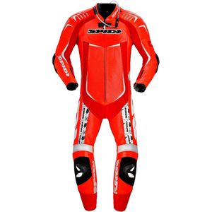 Spidi Track Wind Replica Evo, leather suit 1pcs., rood/witte, 56