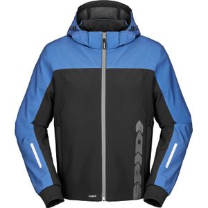 Spidi Hoodie II, textieljas H2Out, zwart/lichtblauw, L