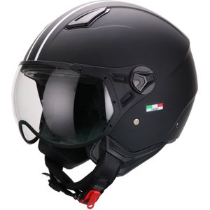 Vito Moda, jethelm, Mat Zwart/Wit, S