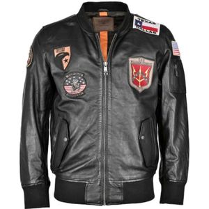 Top Gun TG20212112, leren jasje, zwart, XL