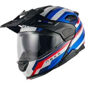 Nexx X.Lifecountry Westbound, opklapbare helm, Zwart/Wit/Blauw/Rood, XS