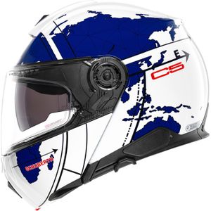 Schuberth C5 Globe, opklapbare helm, Wit/Blauw, XL (60/61)
