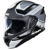 SMK Gullwing Supertour, opklapbare helm, Mat Zwart/Grijs/Lichtgrijs/Wit, L