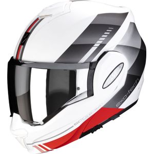 Scorpion EXO-Tech Evo Genre, modulaire helm, Mat Wit/Zilver/Rood, L