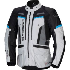 Alpinestars Bogotá Pro, textieljas Drystar, Lichtgrijs/Zwart/Grijs/Lichtblauw, 4XL