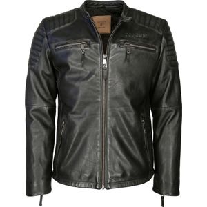 Top Gun Stilo, leren jas, Vintage zwart, L