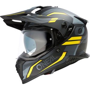 ONeal A-SRS Spike, avonturenhelm, Mat Zwart/Grijs/Geel, S