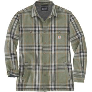Carhartt Flannel-Sherpa, shirt/jas, Donkergroen/Grijs (G72), S