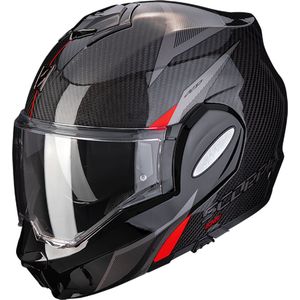 Scorpion EXO-Tech Evo Carbon Top, modulaire helm, zwart/grijs/rood, XS
