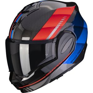 Scorpion EXO-Tech Evo Carbon Genus, modulaire helm, zwart/blauw/rood, XXL