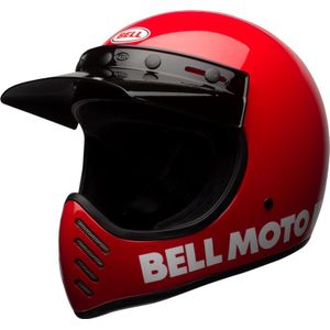 Bell Moto-3 Classic, kruishelm, Rood/Wit, XL
