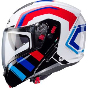 Caberg Horus X Road, opklapbare helm, Wit/Zwart/Blauw/Rood, XL