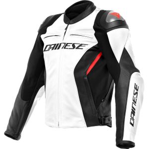 Dainese Racing 4, leren jack, Wit/Zwart, 58