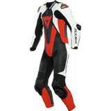 Dainese Laguna Seca 5, lederen pak 1st. geperforeerd, Zwart/Wit/Neon-Rood, 52