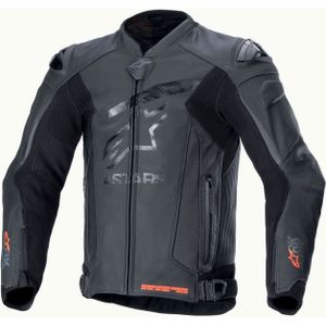 Alpinestars GP Plus R V4 Rideknit, leren jas geperforeerd, zwart/zwart, 54