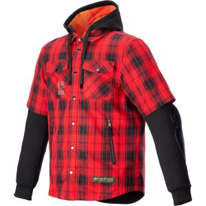 Alpinestars MO.ST.EQ Tartan, stoffen jas, rood/zwart, S