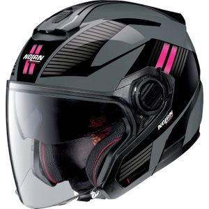 Nolan N40-5 Crosswalk N-Com, jethelm, grijs/zwart/pink, S