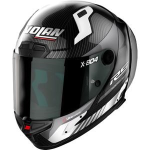 Nolan X-804 RS Ultra Carbon Hot Lap, integraalhelm, Zwart/Grijs/Wit, XL