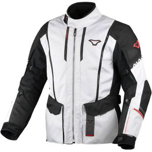 Macna Air Hybrid 2.0, waterdicht textieljack, lichtgrijs/zwart/rood, XXL