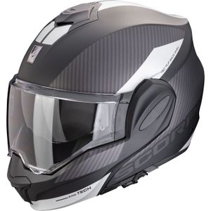 Scorpion EXO-Tech Evo Team, modulaire helm, Mat Zwart/Zilver, L