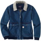 Carhartt Denim-Sherpa, jeansjack vrouwen, Blauw (H87), L