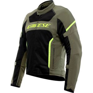 Dainese Air Frame 3, stoffen jas, Olijf/Zwart/Neon-Geel, 58