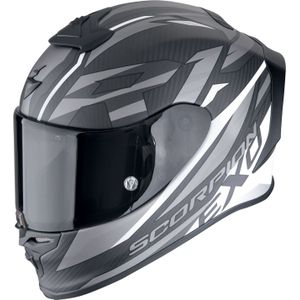 Scorpion EXO-R1 Evo Carbon Air Runner, integraalhelm, Mat Zwart/Wit/Grijs, S